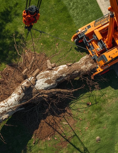 Crane-Assisted Tree Removal